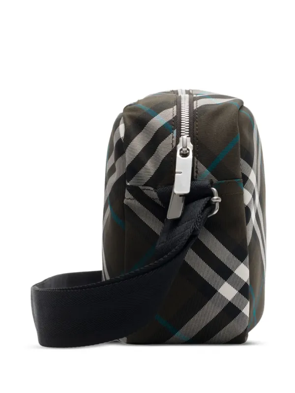 BURBERRY checked messenger bag【関税送料込】 Burberry Checked Messenger Bag | Grey | FARFETCH