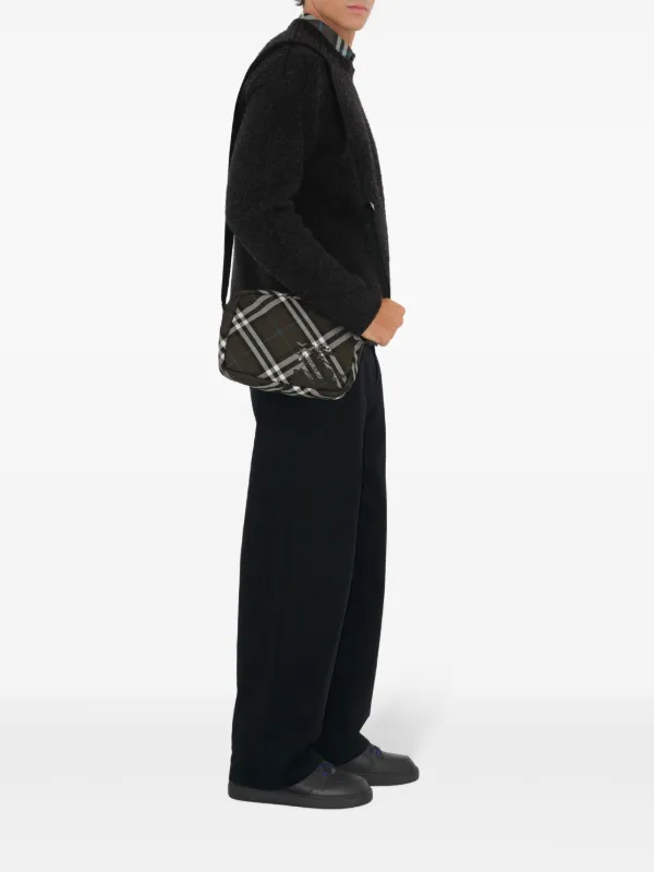 BURBERRY checked messenger bag【関税送料込】 Burberry Checked Messenger Bag | Grey | FARFETCH