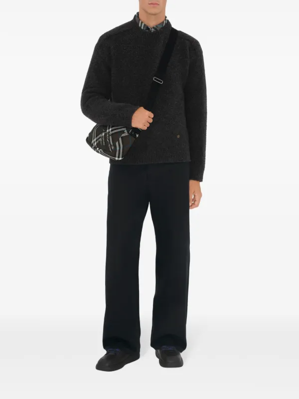 BURBERRY checked messenger bag【関税送料込】 Burberry Checked Messenger Bag | Grey | FARFETCH