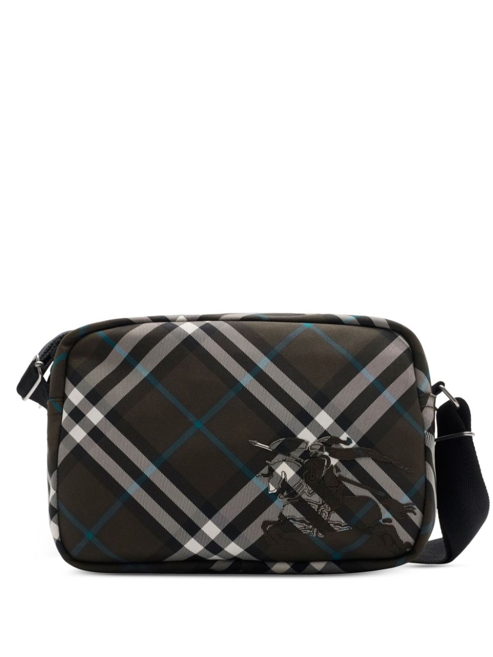 checked messenger bag