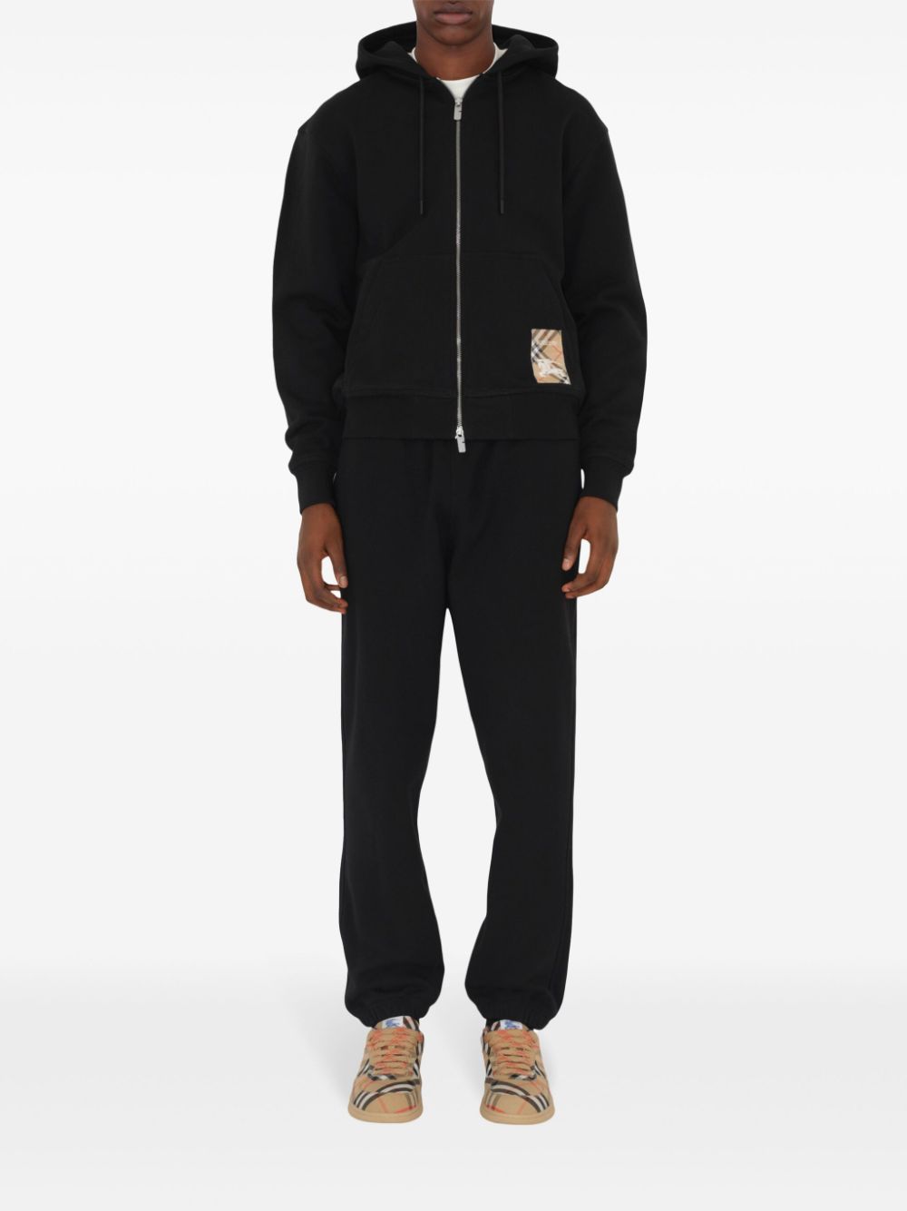 Burberry checked cotton track pants - Zwart