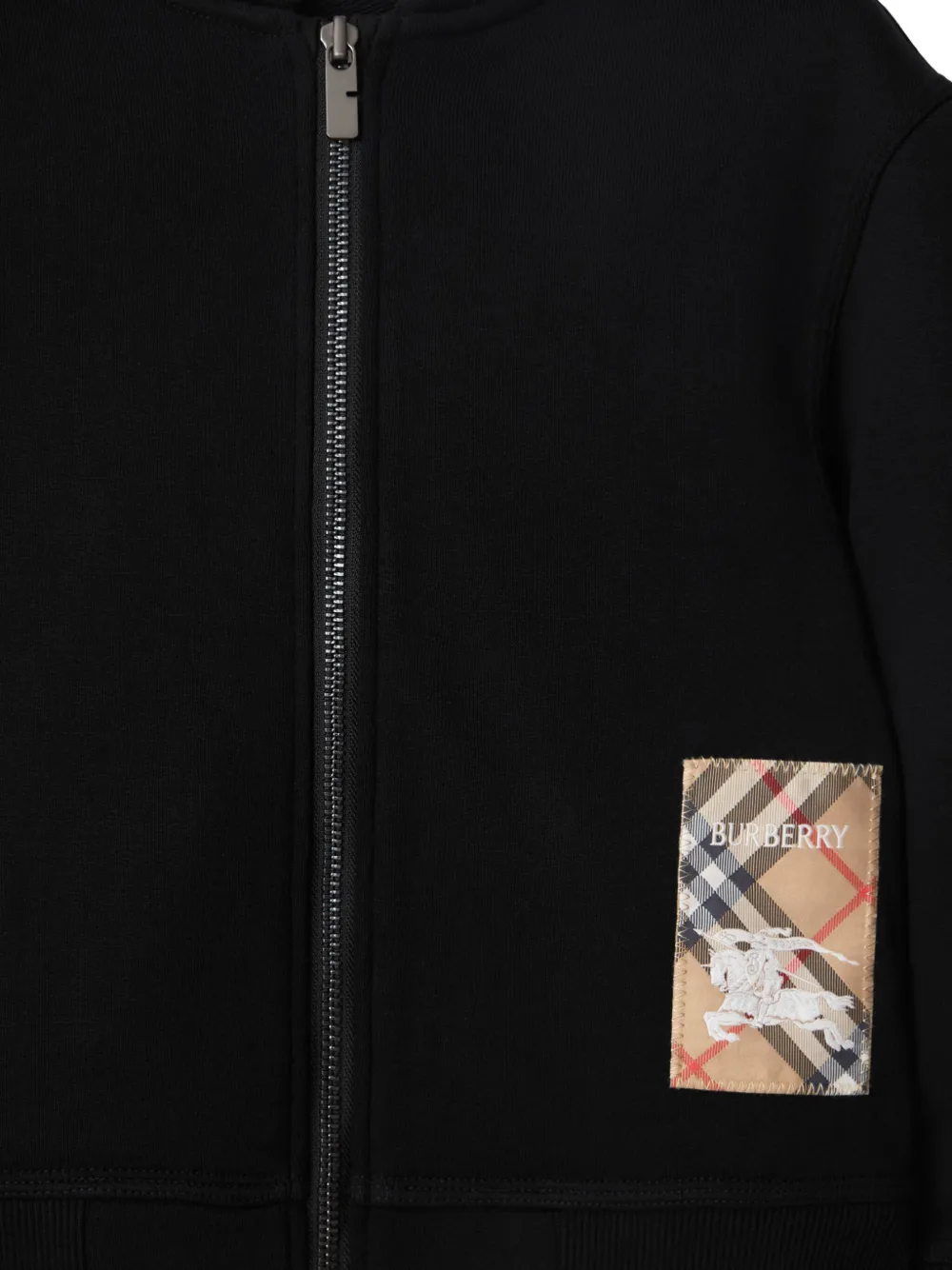 Burberry Kids Hoodie met logo-applicatie Zwart