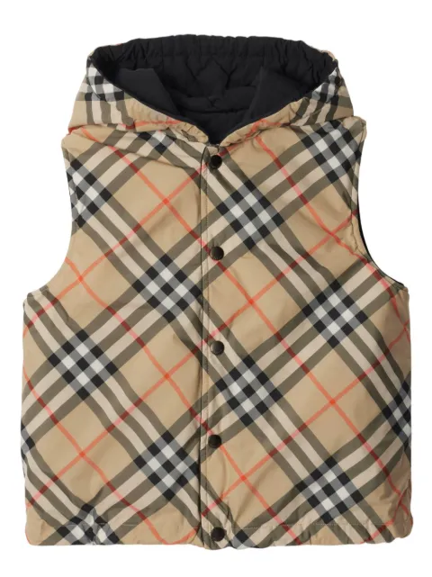 Burberry Kids Colete dupla face com estampa xadrez