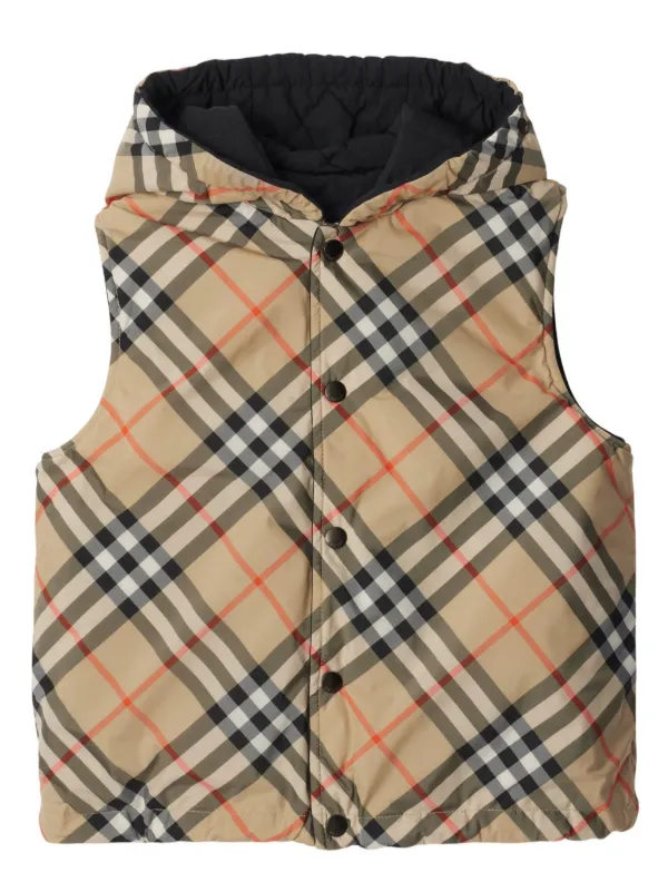 トップス Burberry Reversible Check Poly Vest 0400021190288_SANDCHECK?wid=
