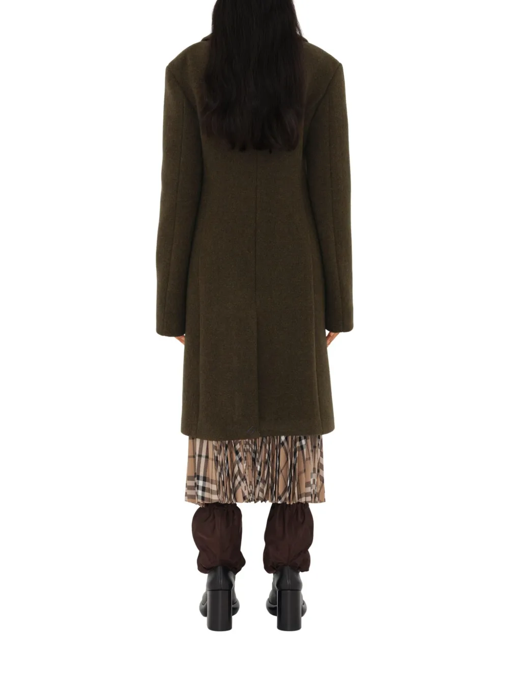 Burberry Wool Zip Tailored Coat In ブラウン