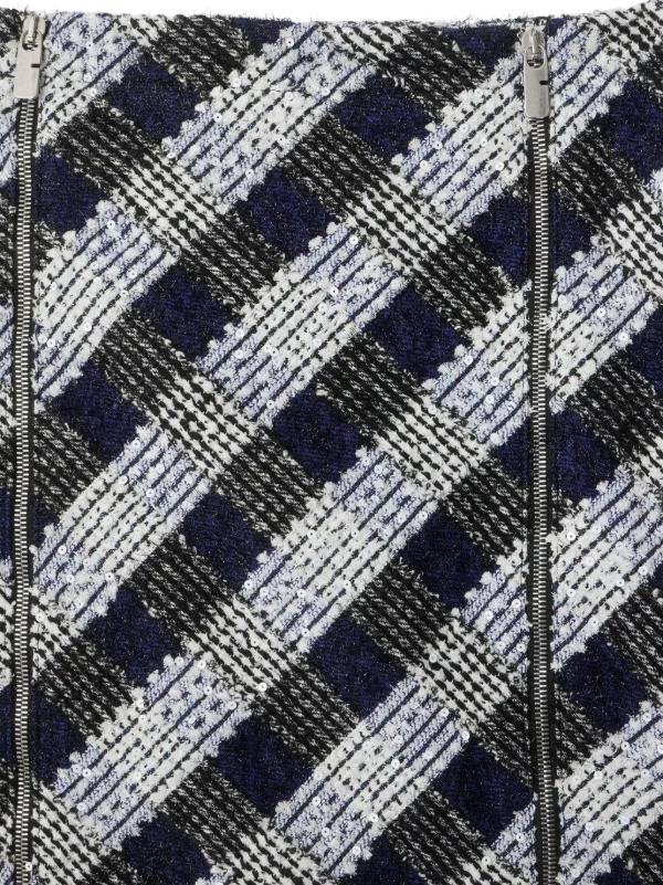 Burberry チェック ツイードスカート | ブルー | FARFETCH JP