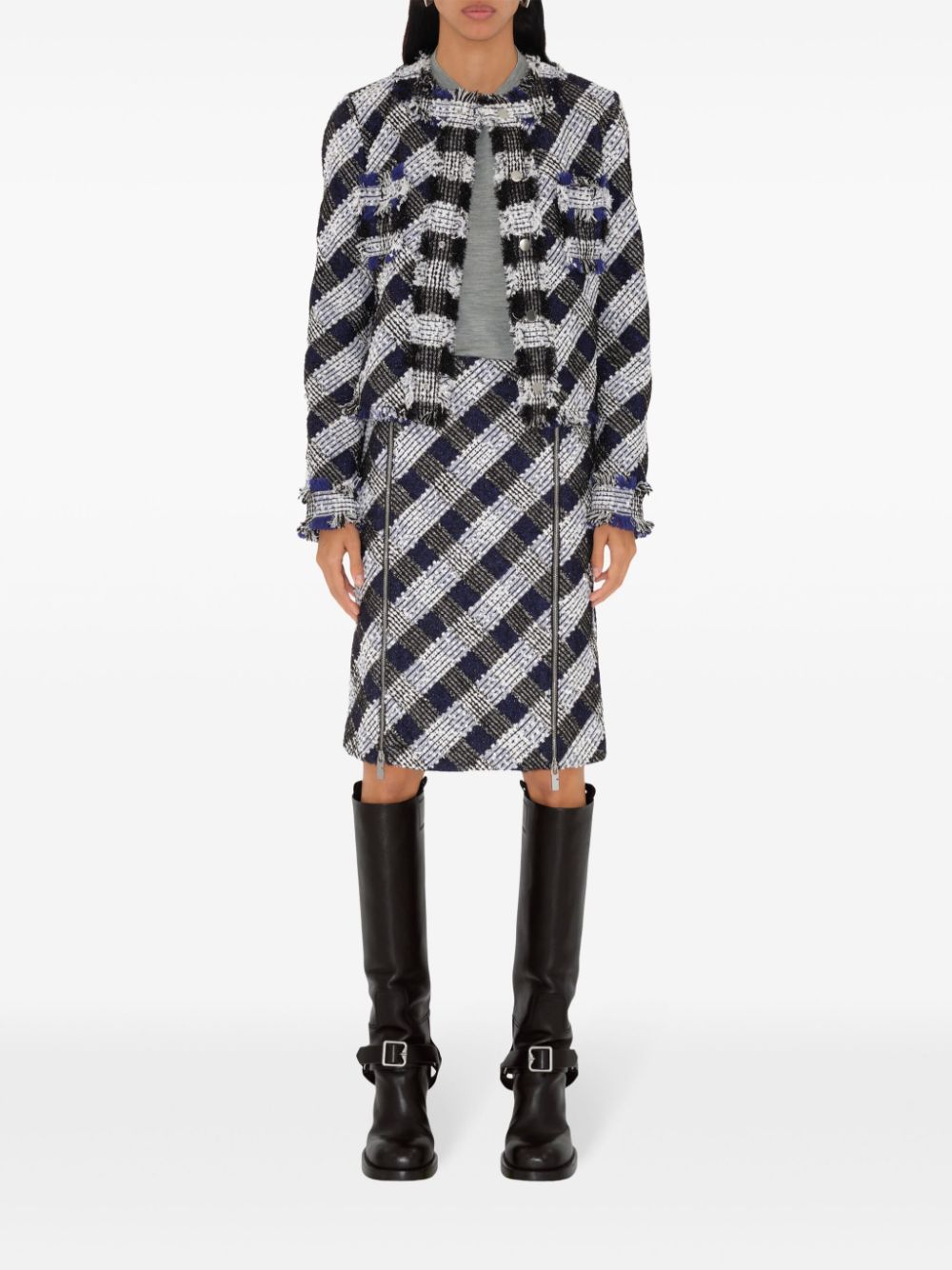 Burberry Check tweed skirt - Blauw