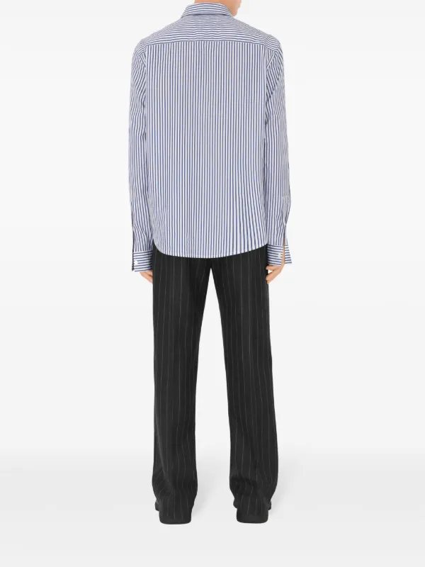 Burberry Striped Cotto Shirt Blue FARFETCH IE