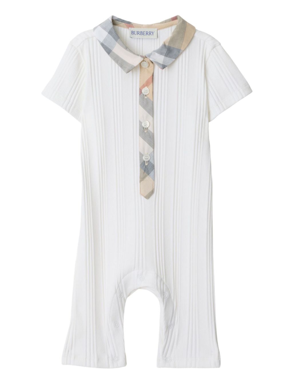 Burberry Kids ribbed romper - White