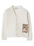 Burberry Kids Check Label wool cardigan - Neutrals