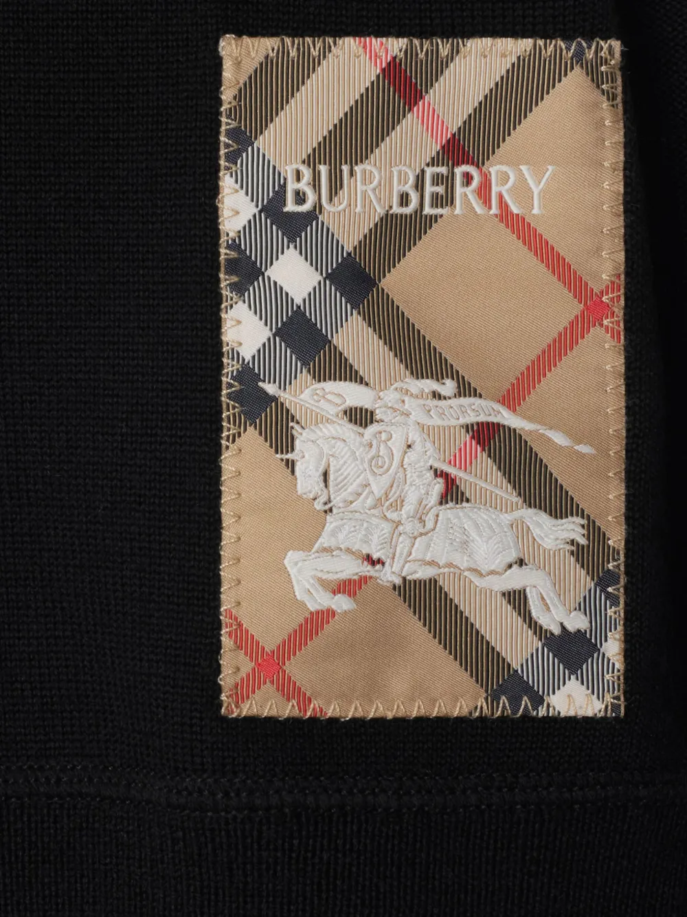 Burberry Kids Geruit wollen vest met logopatch Zwart