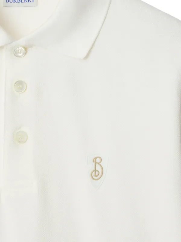 Burberry embroidered-logo Polo Shirt | White | FARFETCH