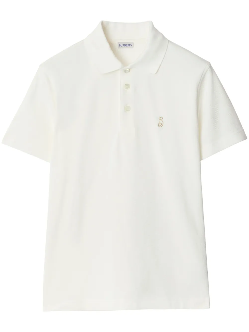 Burberry Poloshirt met geborduurd logo Wit