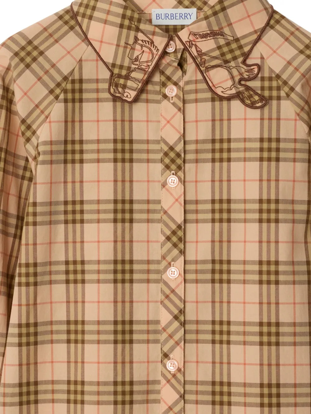 Burberry Kids Geruite jurk Beige