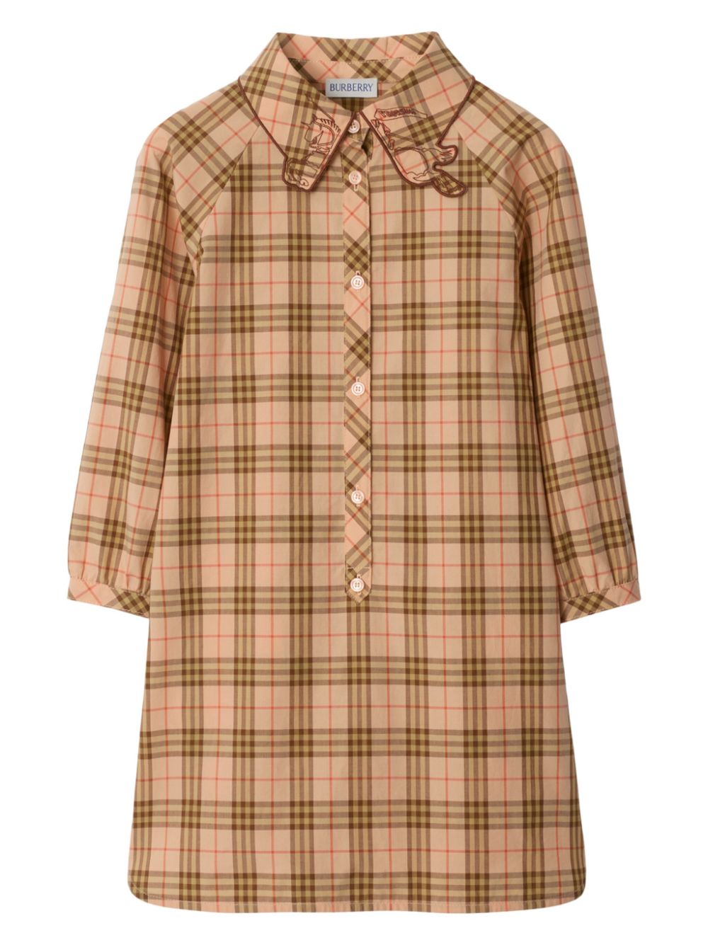 Burberry Kids Geruite jurk Beige