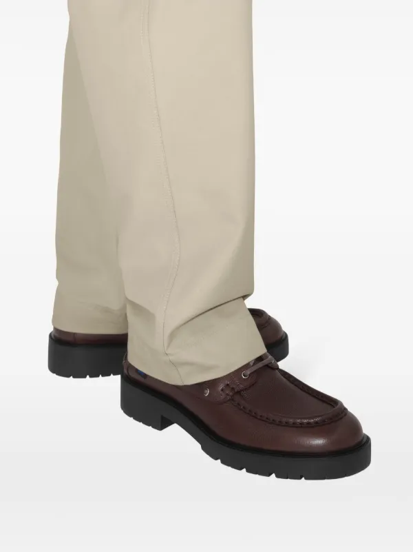 スニーカー Burberry Brown Leather Raft Loafers Burberry Men's Raft Grained Leather Boat Shoes | Neiman Marcus