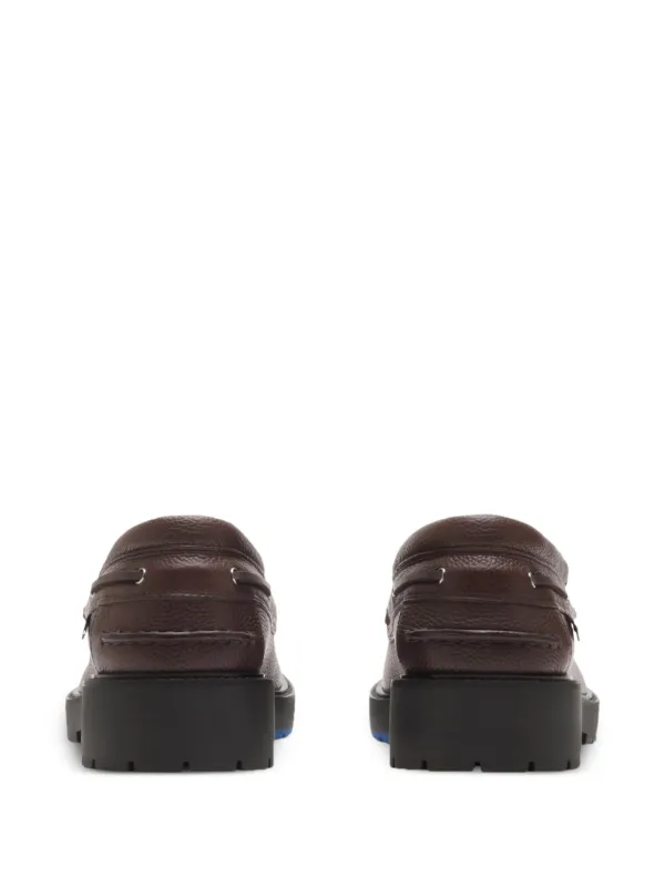 スニーカー Burberry Brown Leather Raft Loafers Burberry Raft Boat Shoes | Brown | FARFETCH