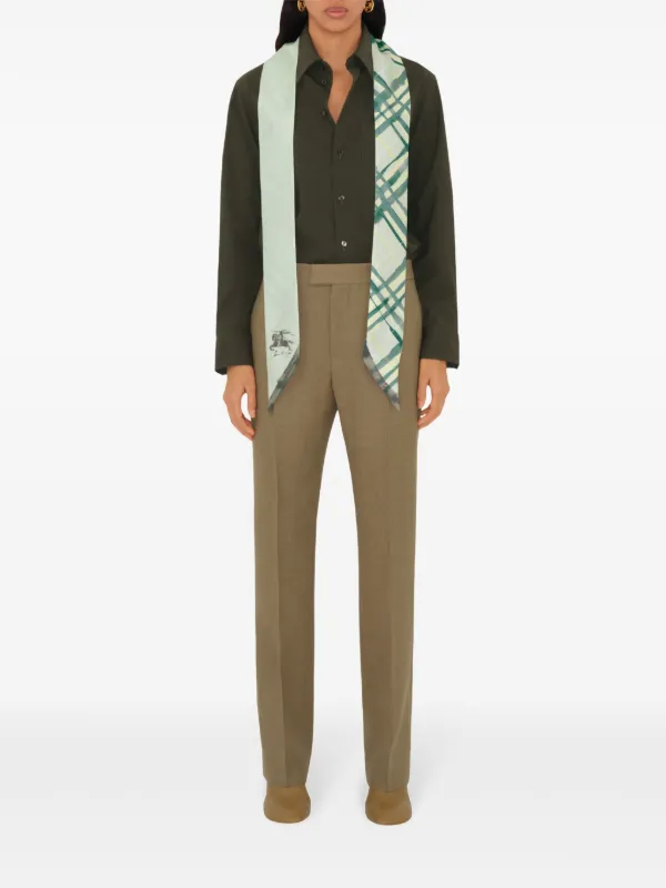 Burberry チェック シルクスカーフ | グリーン | FARFETCH JP