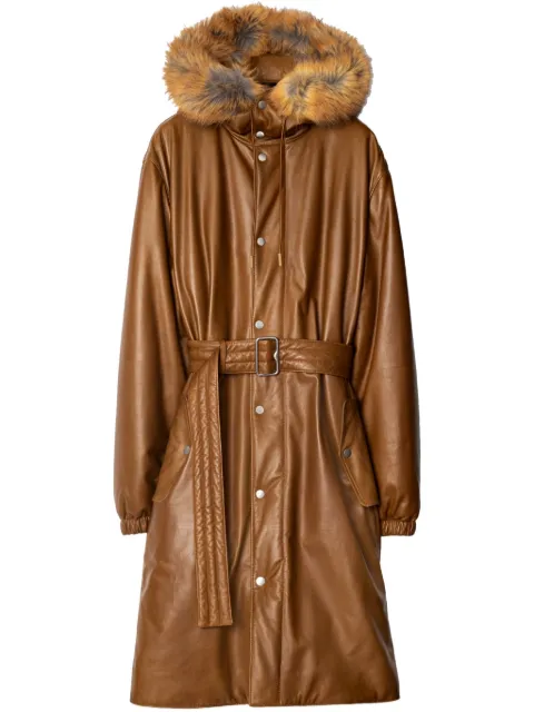 Burberry faux-fur parka coat