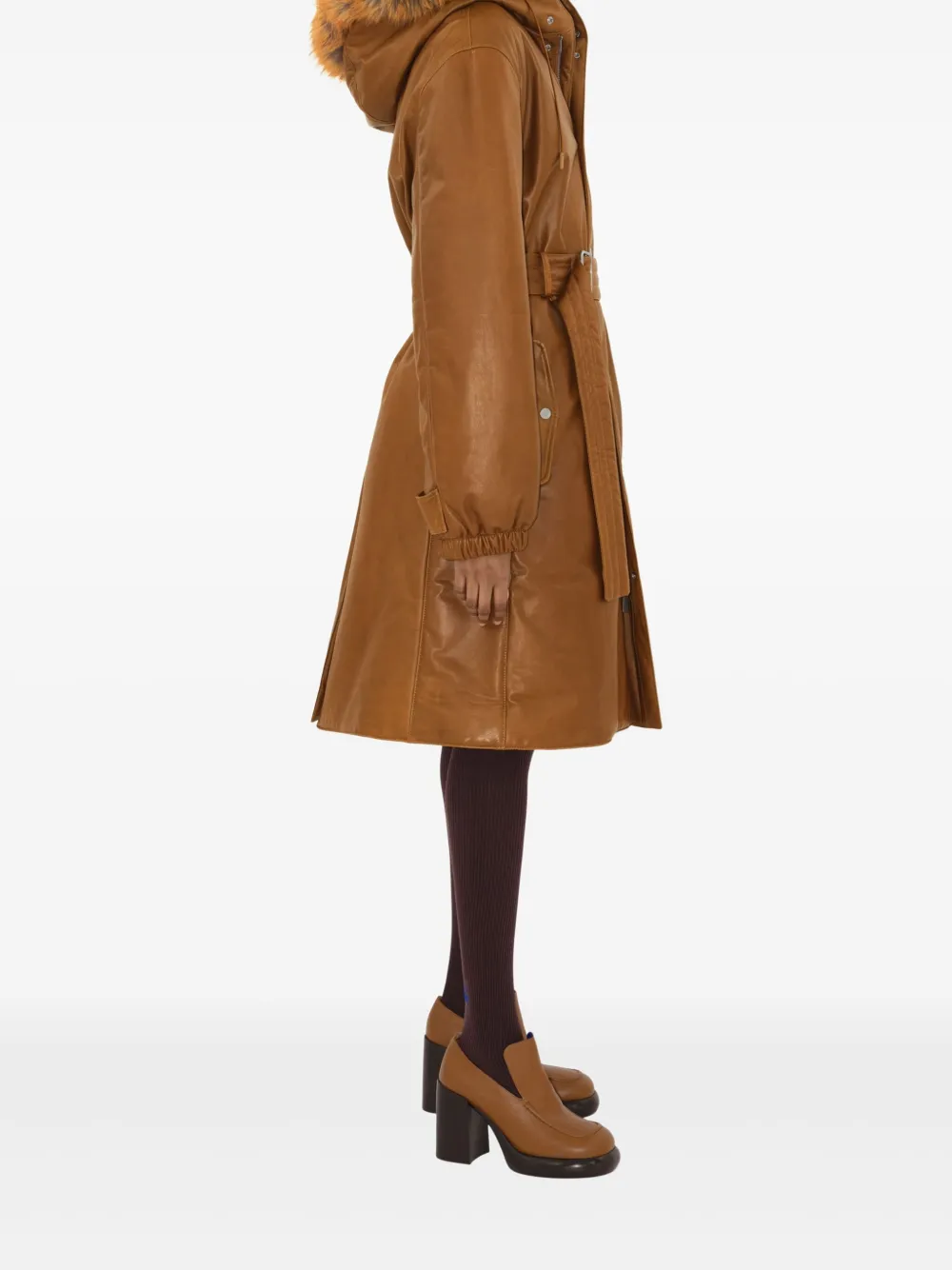 Burberry Parka met imitatiebont Bruin