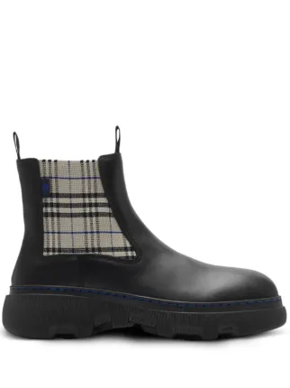 Burberry レザー チェルシーブーツ | ブラック | FARFETCH JP