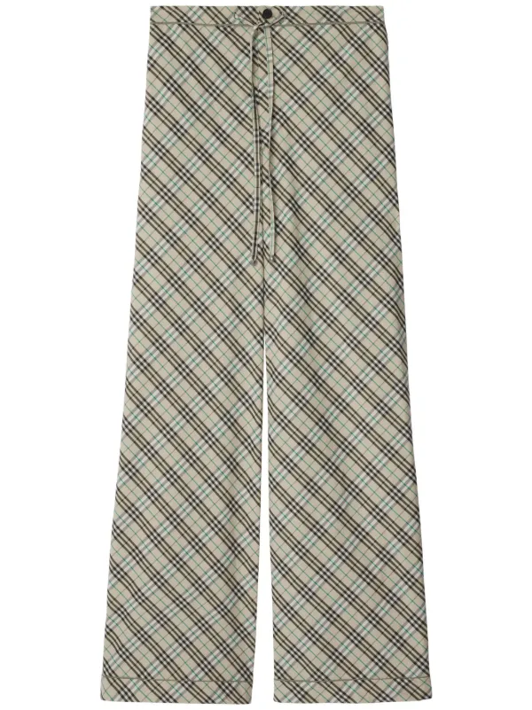 Burberry Checked Trousers in Neutrals