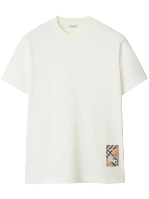 T-shirt en coton à détail de patch - Burberry - Modalova