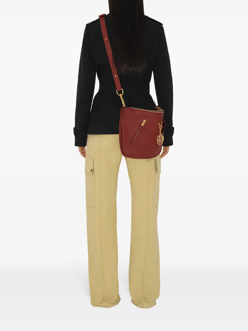 Shop Burberry Shield Twin Shoulder Bag In Red