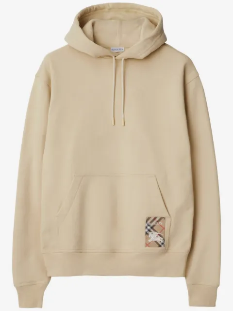 Burberry Check-patch cotton hoodie