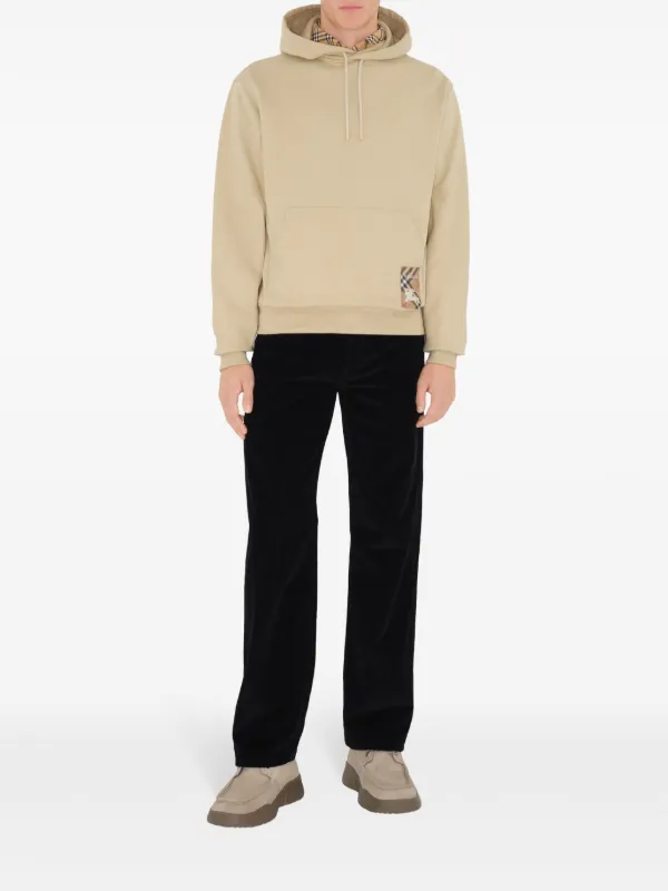 パーカー・フーディ Burberry Felpa In Cotone Con Cappuccio Check Felpa con cappuccio in cotone con etichetta Check (Nero