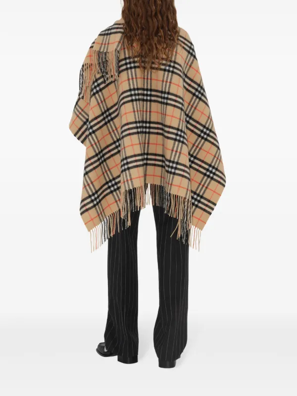 ポンチョ・ケープ BURBERRY Women Capes 8105325 B9368 Beige Burberry Check Cape | Neutrals | FARFETCH