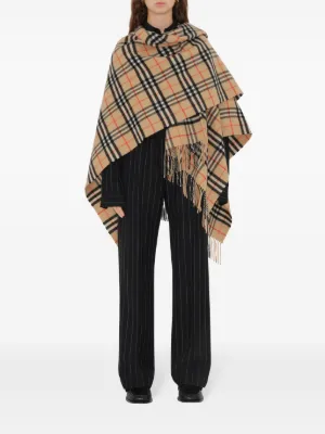 ポンチョ・ケープ BURBERRY Women Capes 8105325 B9368 Beige Beige Check waterproof poncho – Daniello.com