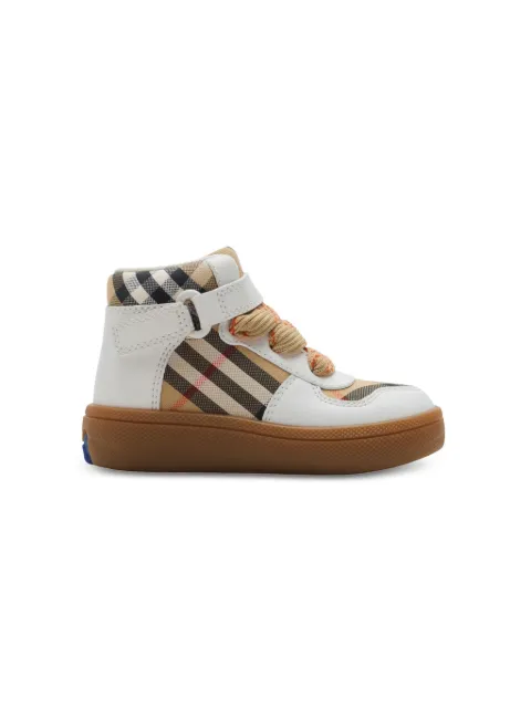 Burberry Kids checkered high-top sneakers