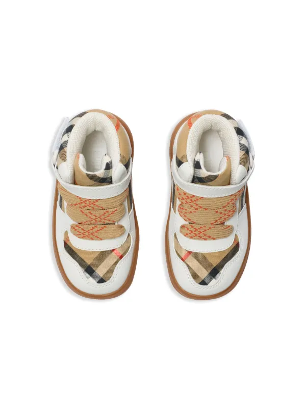 Burberry キッズ スニーカー ホワイト/ブラウン Burberry キッズ スニーカー ホワイト/ブラウン