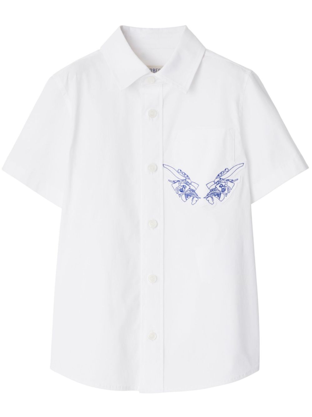 Shop Burberry Embroidered Shirt In White