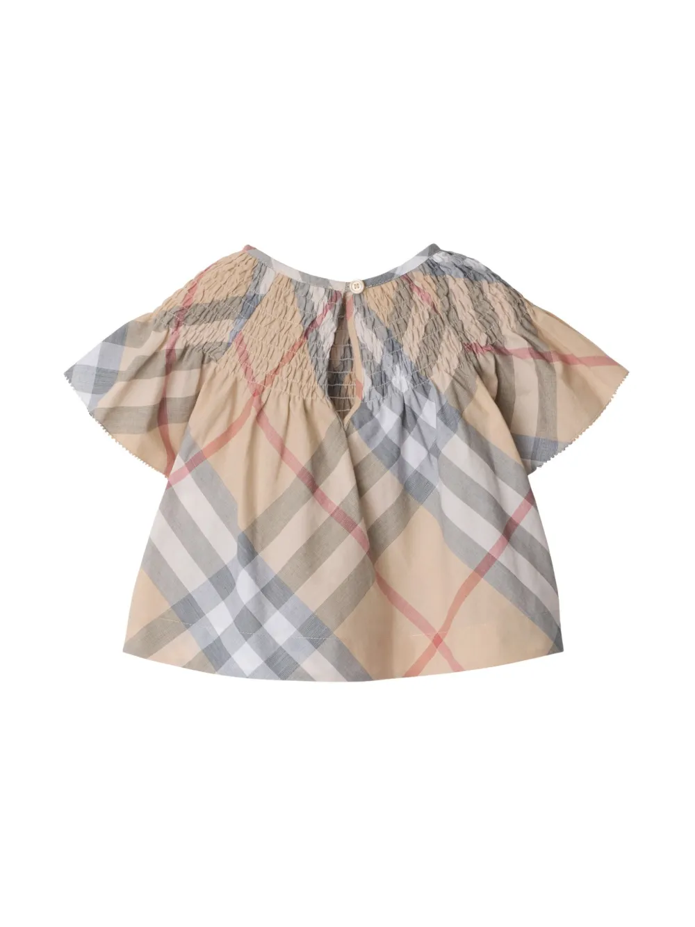 Burberry Kids Geruite katoenen shirt Beige