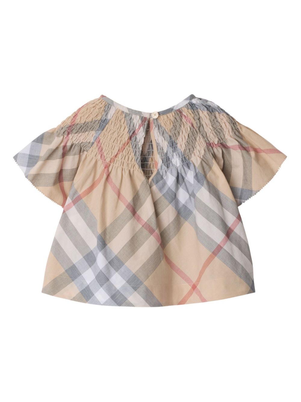 Burberry Kids Geruite katoenen shirt - Beige