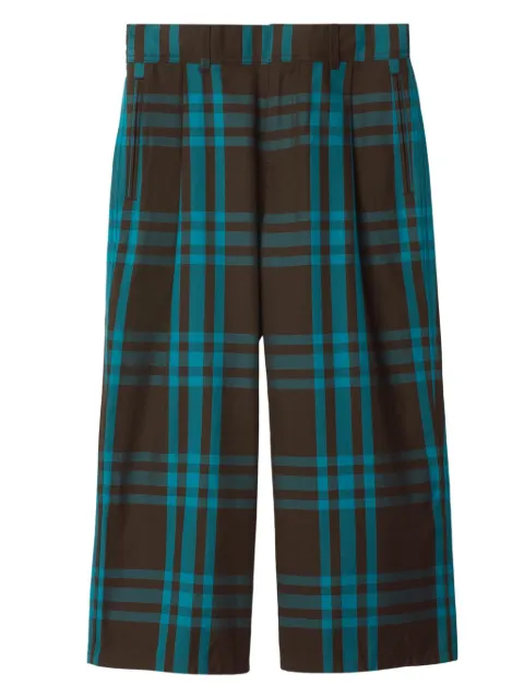 Burberry Kids بنطال قطن بطبعة كاروهات