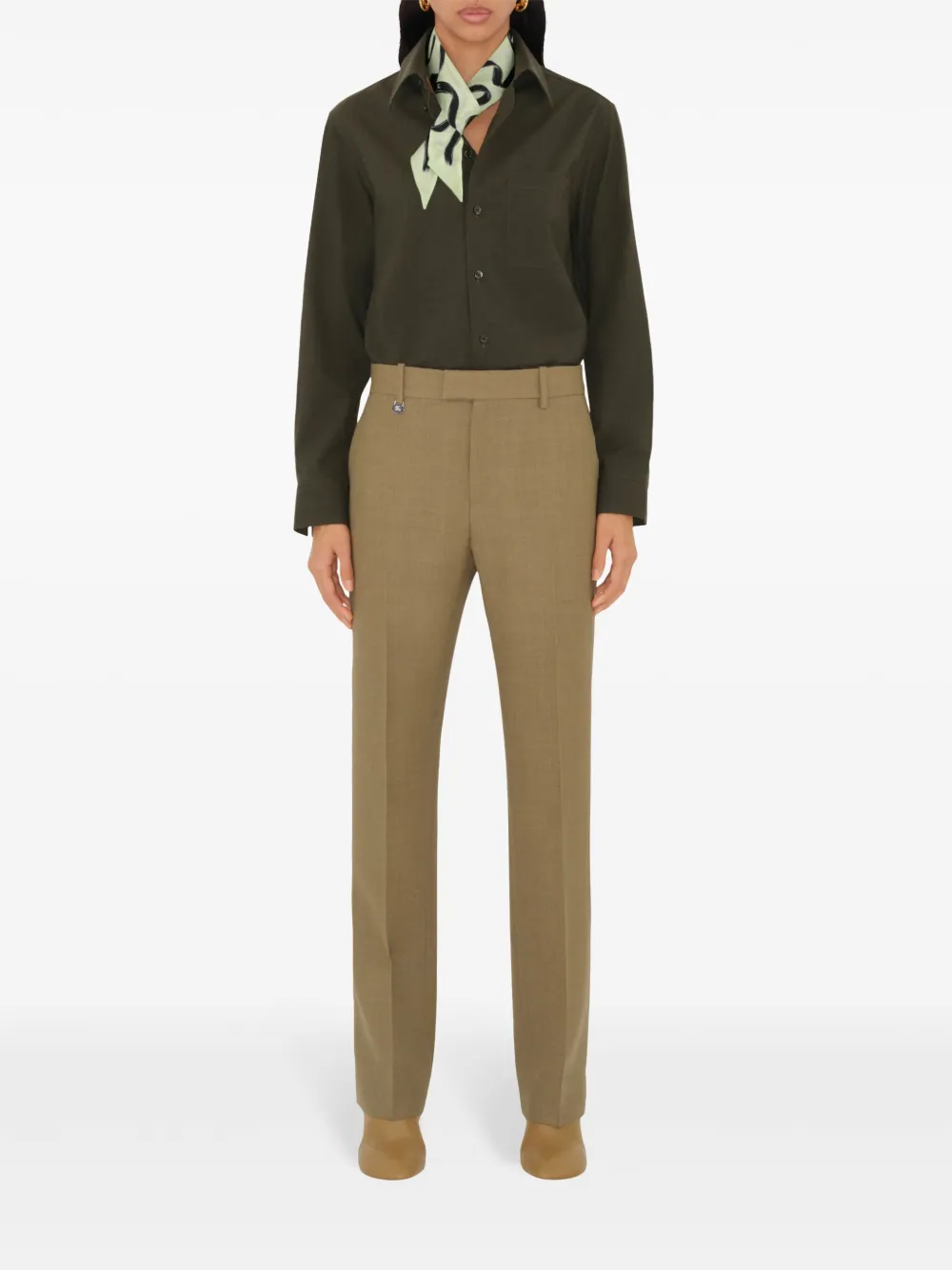 Burberry Ribbon silk scarf - Groen