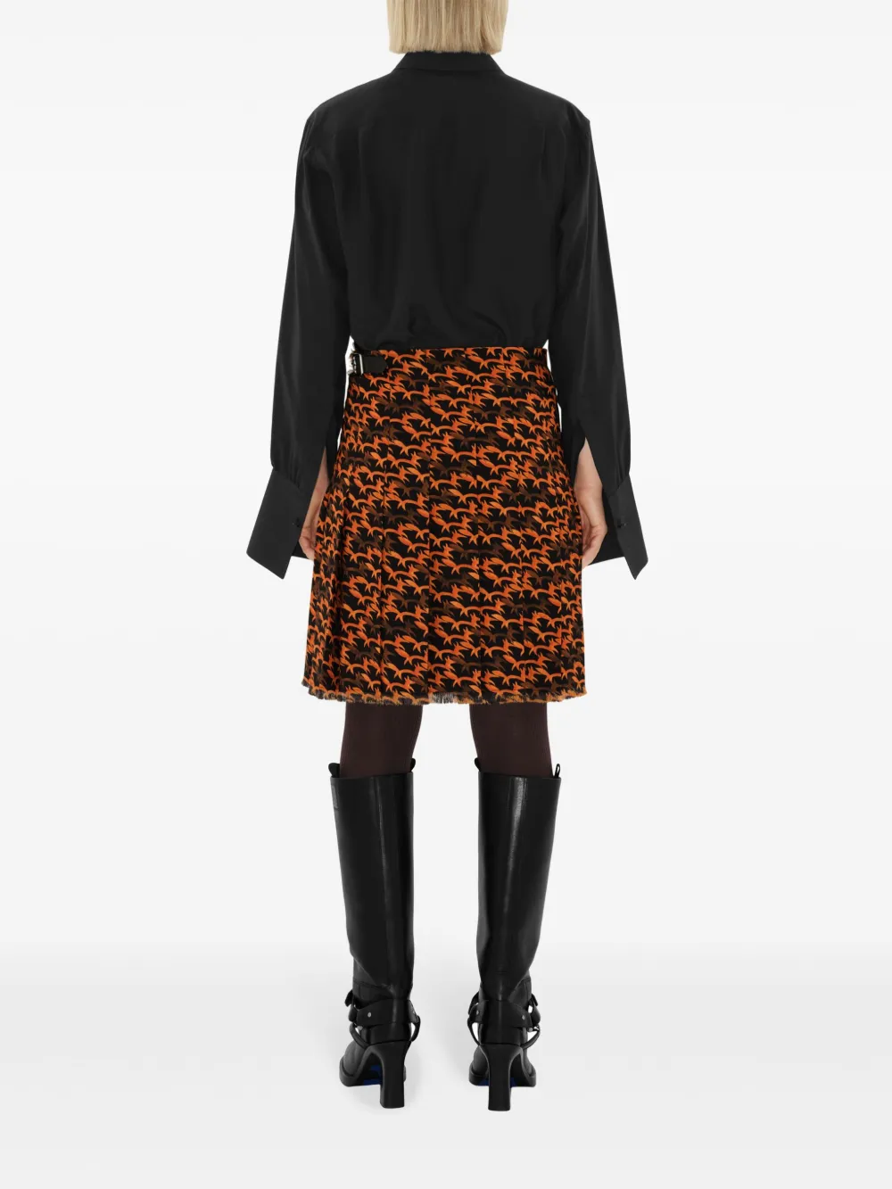 Burberry Wollen kilt met vossenprint Zwart