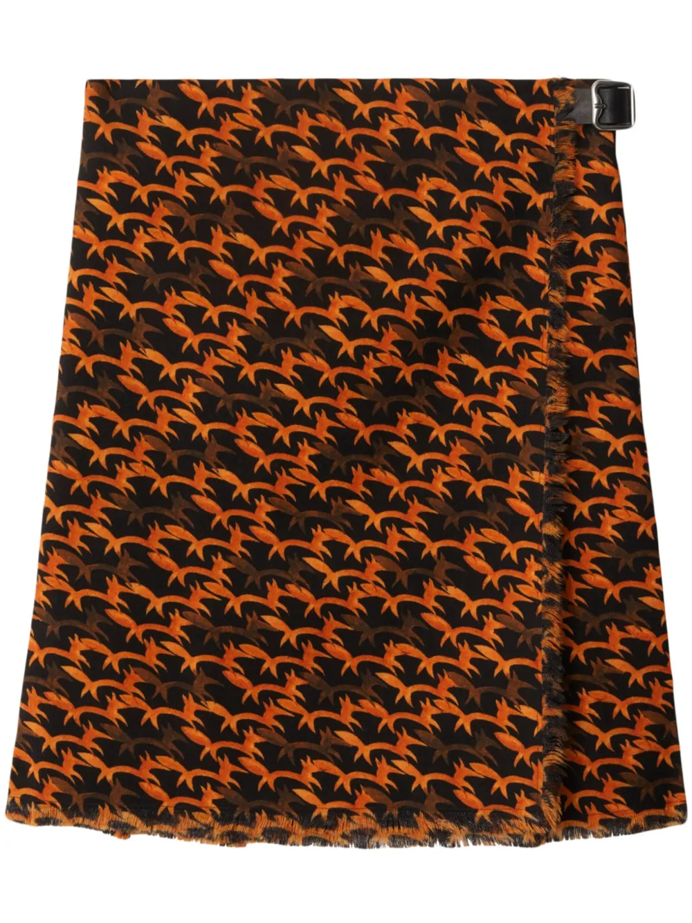 Burberry Wollen kilt met vossenprint Zwart