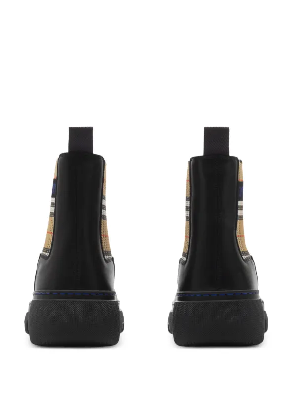 黒 Burberryレザーチェルシーブーツ Burberry レザー チェルシーブーツ | ブラック | FARFETCH JP