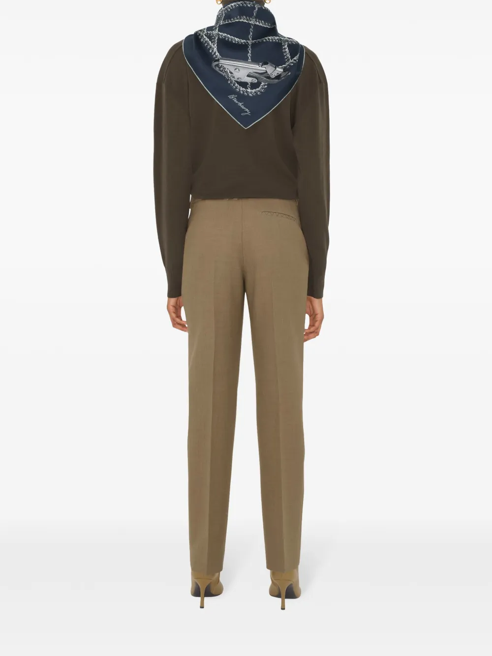 Burberry Geruite zijden sjaal met kettingprint Blauw