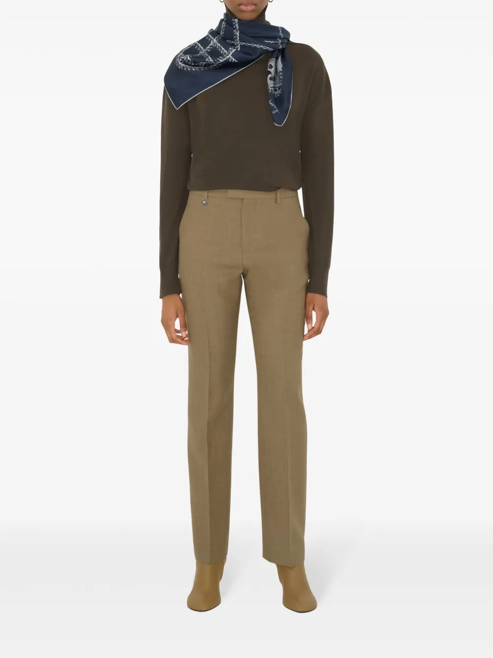 Burberry Geruite zijden sjaal met kettingprint Blauw
