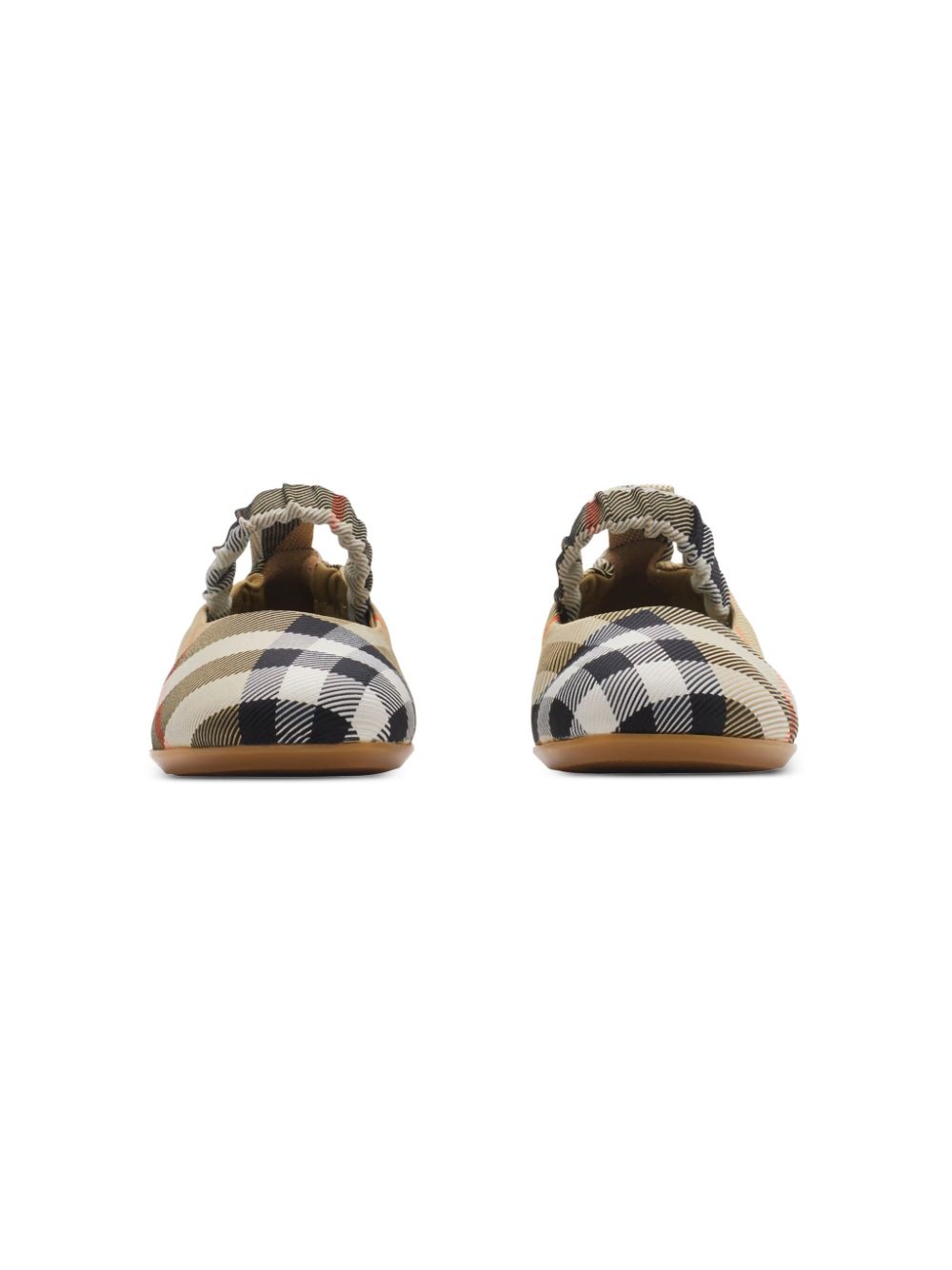 Burberry Kids Geruite ballerina's Beige