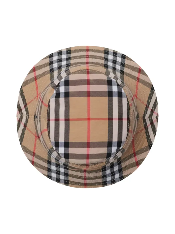 Burberry Kids Check Bucket Hat | Brown | FARFETCH