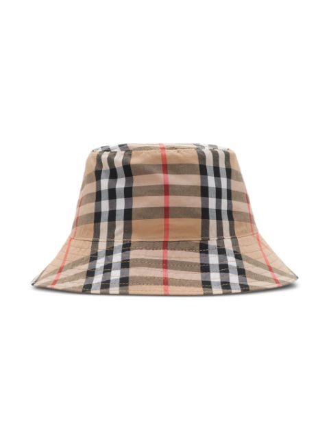 Burberry Kids gorro de pescador con motivo de cuadros