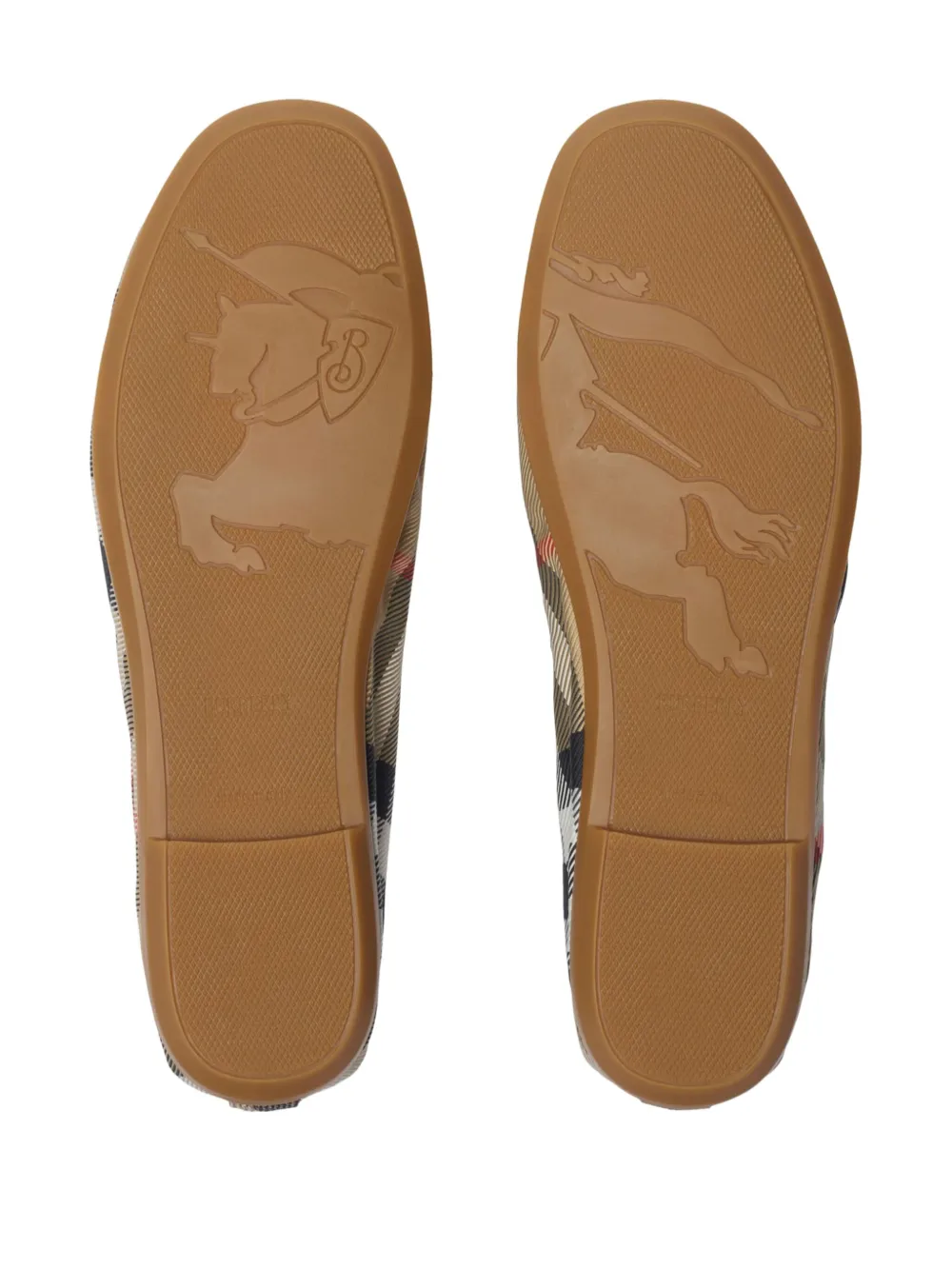 Shop Burberry Check Ballet Flats In Brown