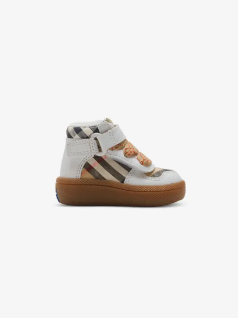 Burberry Kids ternede high-top-sneakers i læder