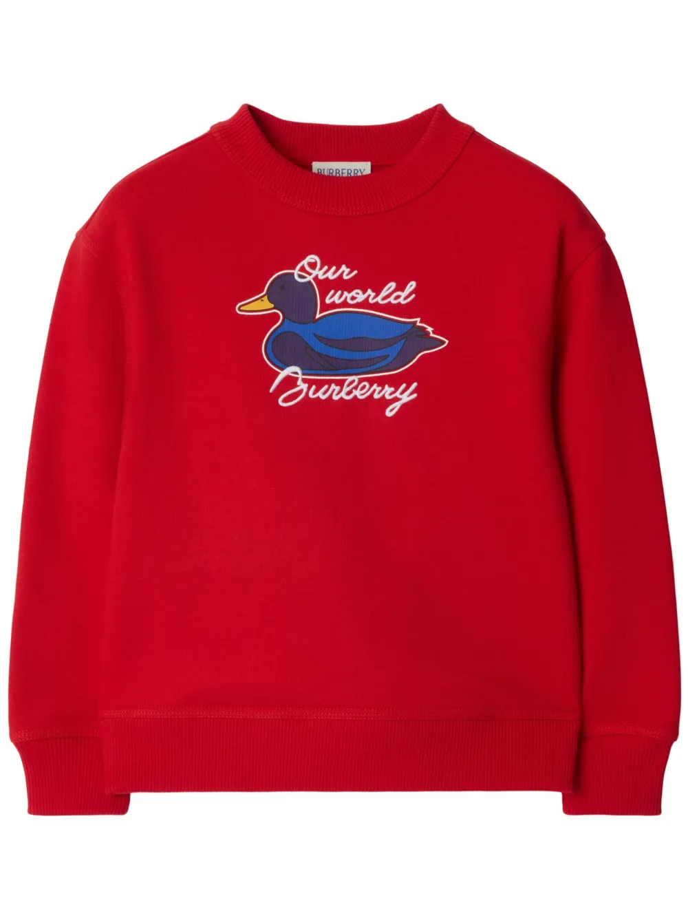 Burberry Kids Sweater met geborduurde tekst Rood